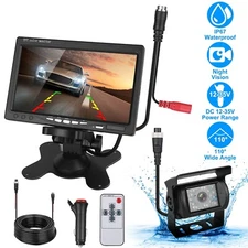 Screen Backup Camera Car Rear View HD Parking System Night Vision + 7" Monitor