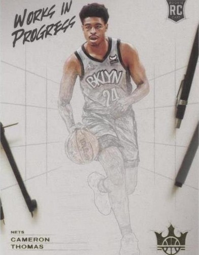 Cameron Thomas Nets 2021-22 Panini Select Orange Flash Rookie
