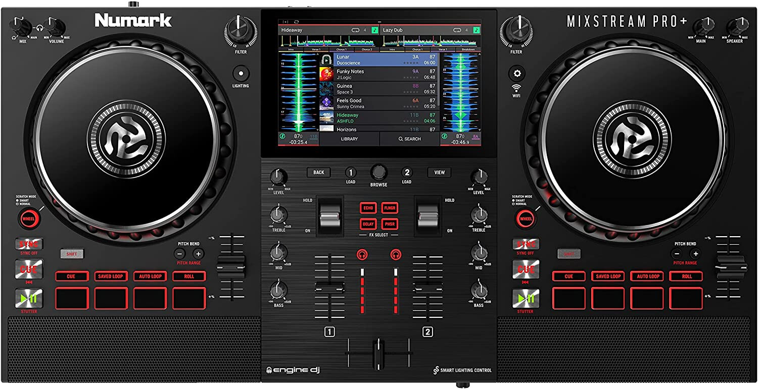 Numark Mixstream Pro+ PLUS Dj Console 2 Deck Usb Midi Wifi Streaming Prime Music