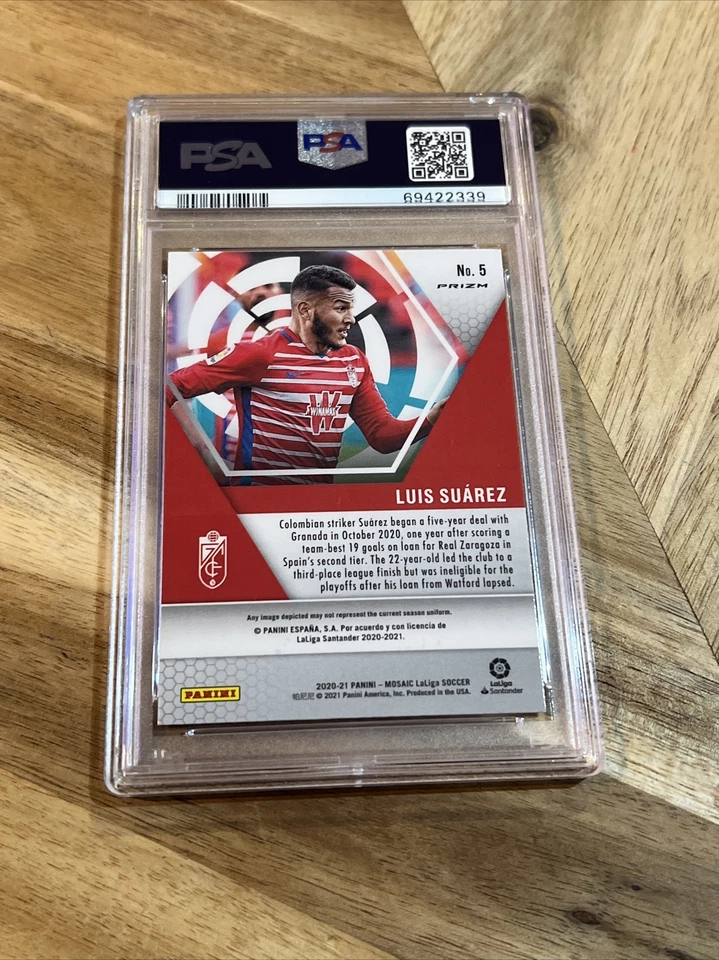 2020-21 Panini Mosaic La Liga Red Mosaic Luis Suarez #5 PSA 10 Granada - Image 2 of 2
