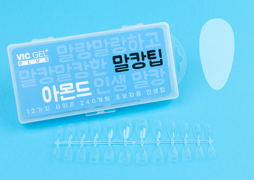 Типсы для ногтей VIC GEL PLUS Malkang 240 штук / Гель 6 г