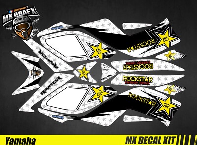 Quad Deko Kit Für ATV Aufkleber Kit Für Yamaha Raptor - Rockstar Weiß 2