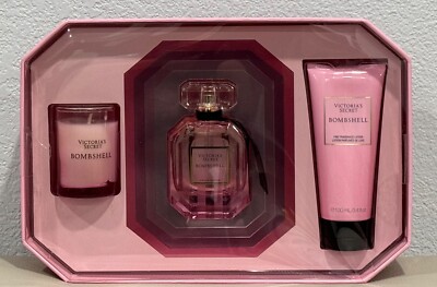 Victoria's Secret Bombshell Gift Set Candle Lotion Perfume New 100