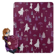 Disney Frozen 2 Anna Character Pillow w/ Fleece Throw Blanket Set 40" x 50"