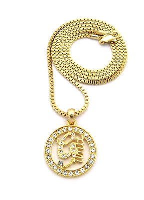 Nuova Collana Con Ciondolo A Forma Di Lettera Rotonda Ghiacciata Color Oro CZ Zirconi Cubici Con Ciondoli Per Gioielli Hip-hop Di Moda Da Uomo