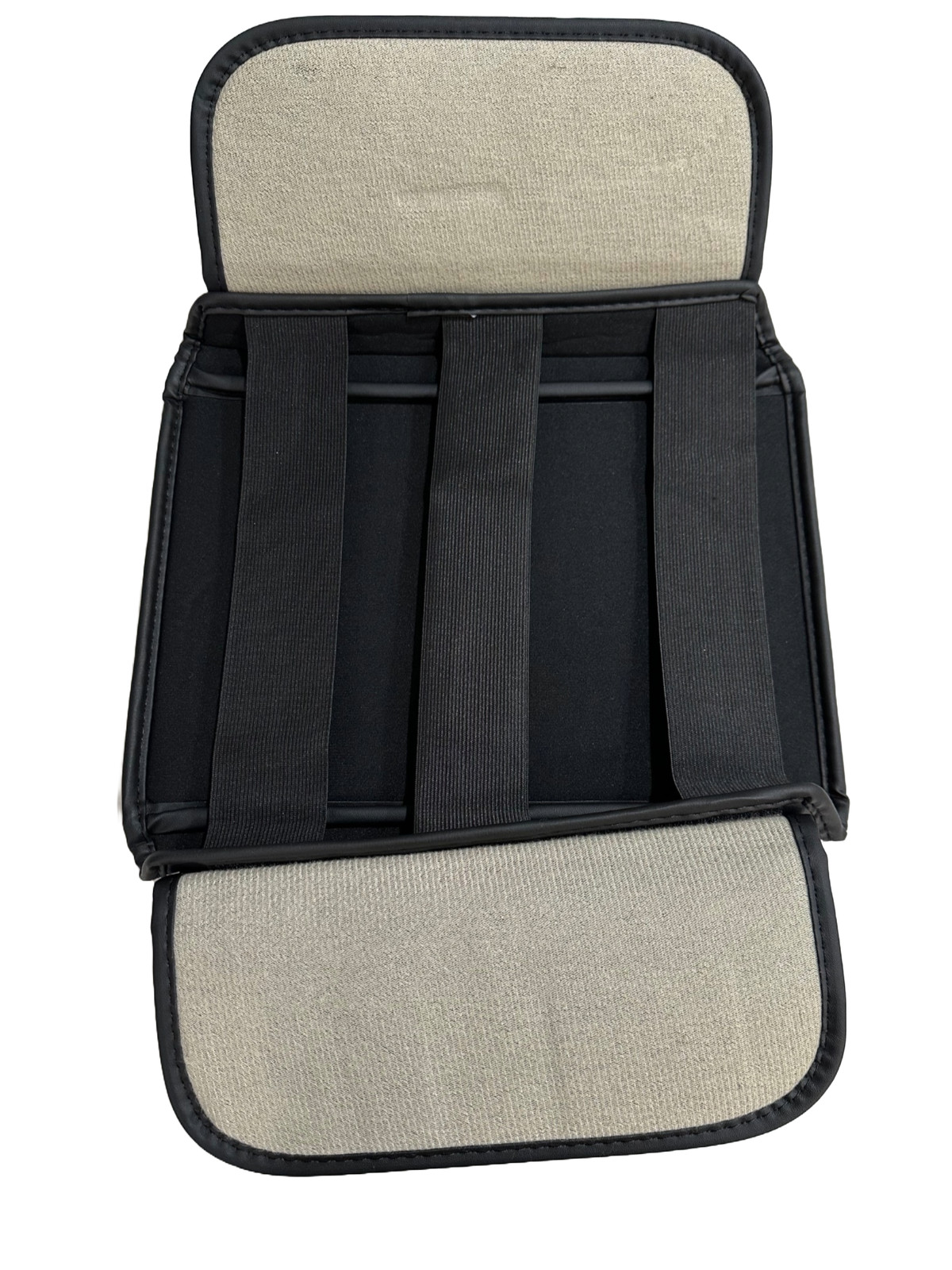 Tesla Cybertruck Leather Padded Console Cushion Armrest Cover W/ Pockets, Black