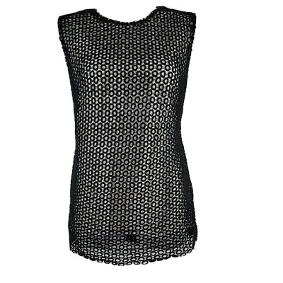 Pierre Balmain Womens Top Designer Crochet Lace Overlay Sleeveless Italy 28