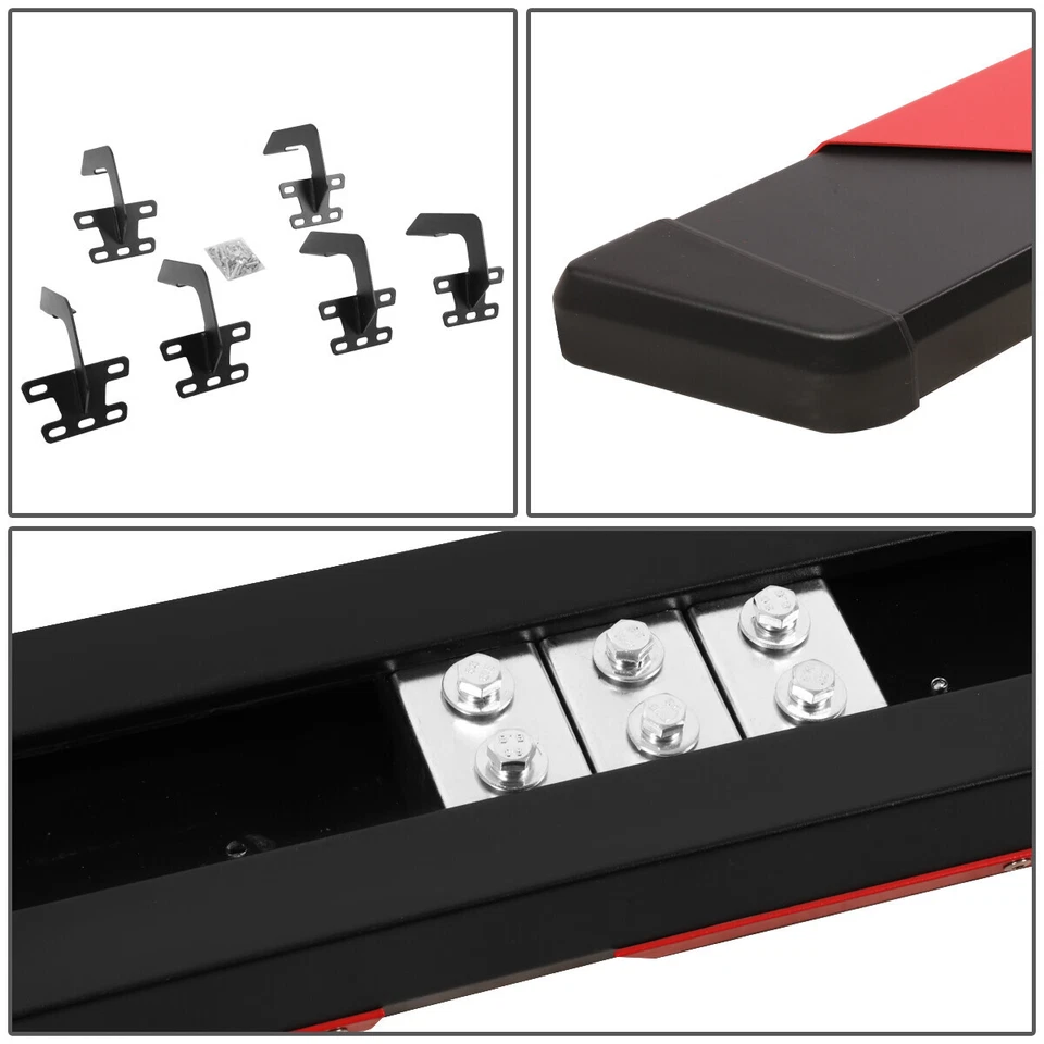 For 2019-2022 Ram 1500 Crew Cab 5.5" Side Step Nerf Bar Running Board Black/Red - Image 4 of 4