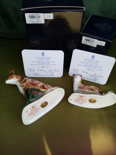 ROYAL CROWN DERBY PAPERWEIGHTS DEVONIAN VIXEN AND CUB 1ST QUALITY MATCHING PAIR - Picture 13 of 13