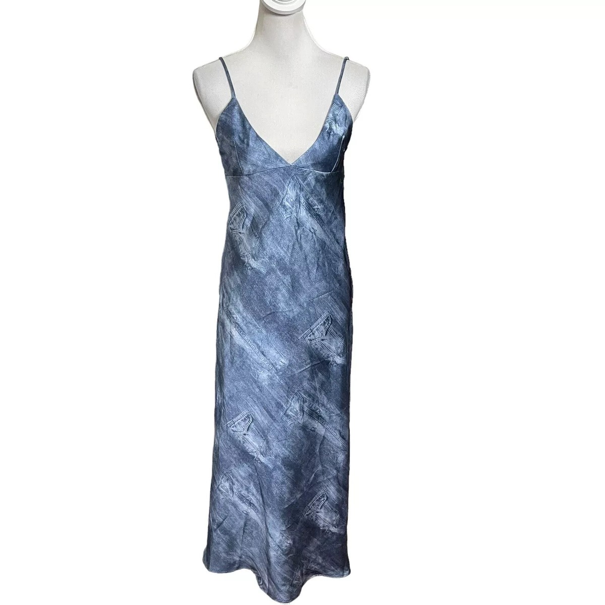 blue dress for baby girl Three Quarters Blue Tie-Dye Slip Dress main image 1