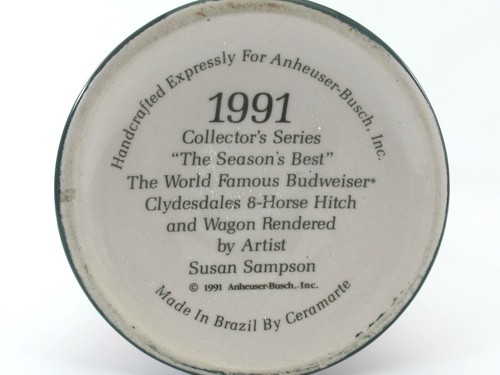Budweiser Beer Stein Collector Series 1991 THE SEASONS BEST Ceramic Vintage - Picture 12 of 12