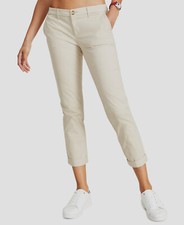  64 Tommy Hilfiger Women's Beige Th Flex Hampton Cuffed Chino Pants Size 12