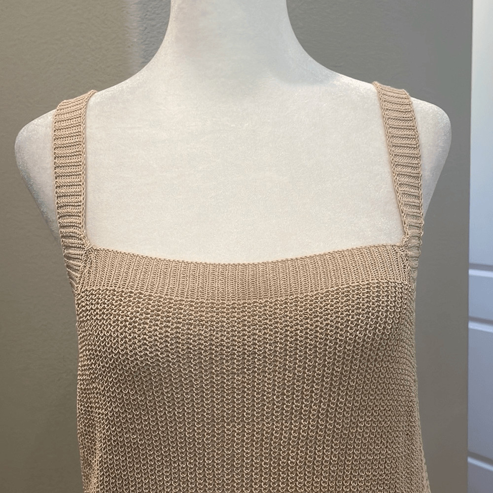 MANGO Basic Knitted Tank Top Size Small - image 2