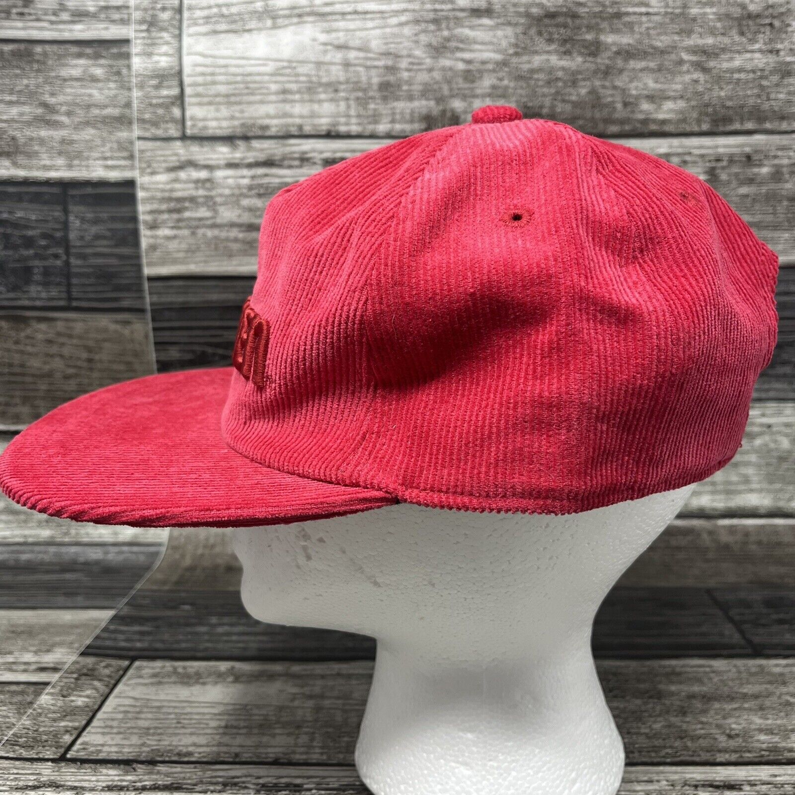 7 Eleven Red Corduroy Strapback Hat New 7 11 Unif… - image 6