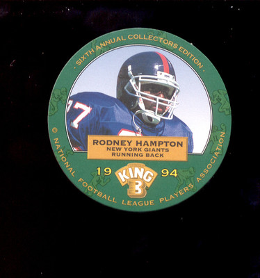 1994 King B RODNEY HAMPTON New York Giants Rare Disc Card Mint