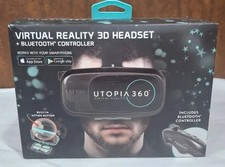 Utopia 360 Virtual Reality 3D Headset Bluetooth Controller New In Box