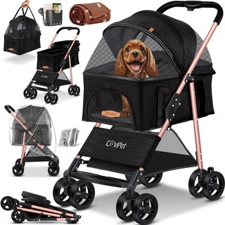 RETOURE Hundewagen 2in1 Hundebuggy Hundebox Transporttasche Faltbar Buggy Jogger