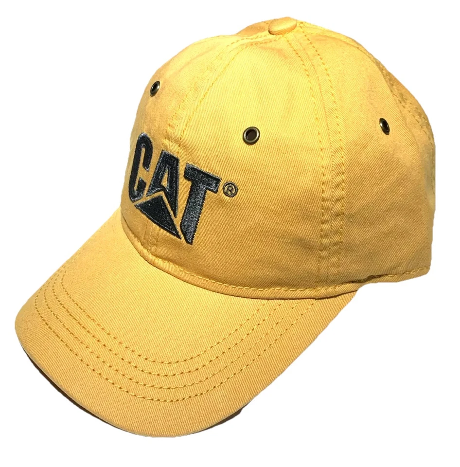 Sombrero Oruga Hombre AUTÉNTICO Gorra Gato, Amarillo Mostaza, 100% Algodón, NUEVO Foto 2 de 4