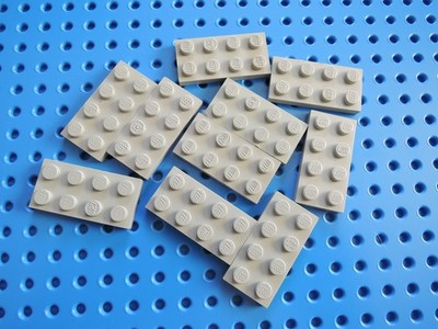 LEGO 10 x Platte Bauplatte 3020 alt hellgrau 2x4 Noppen