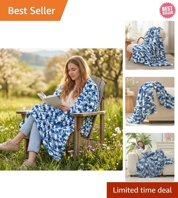 Versatile 50''x60'' Chenille Throw Blanket - Cozy Chunky Knit for Your Home