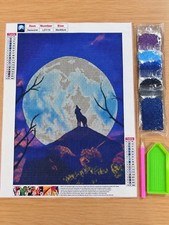 Diamond Art Wolf Howling Craft Kit 30x40cm FREE SHIPPING