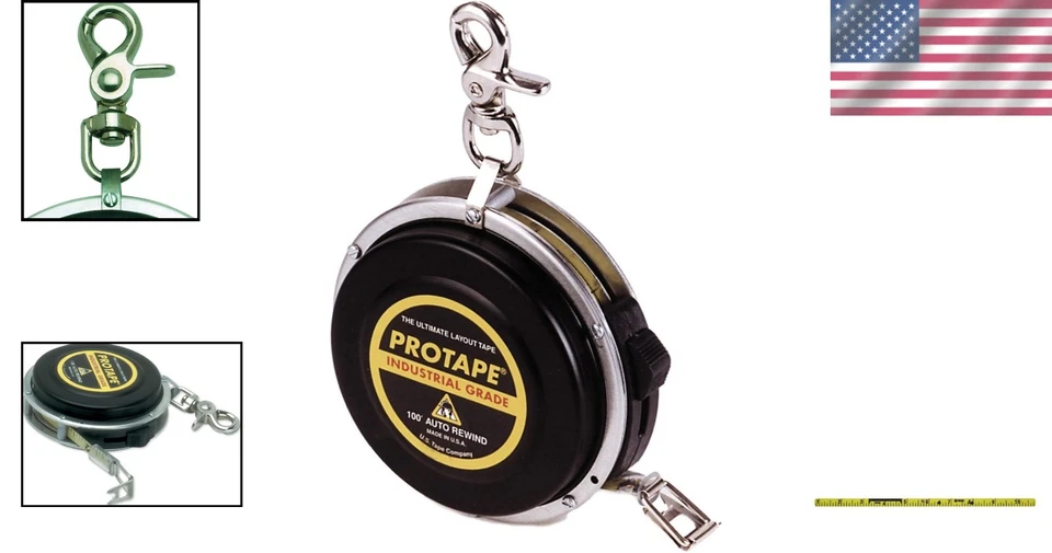 Spencer ProTapes 100' Nylon Coated Auto-Rewind Tape Measure - Image 2 of 4