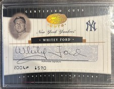 2004 Leaf Certified Cuts Check Signatures Whitey Ford Blue Auto #13/16 Autograph