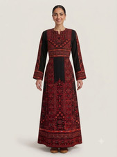 Palestinian Embroidered Womens Traditional Tatreez Thobe Abaya dress