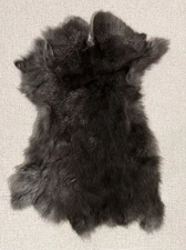 Vintage Genuine Rabbit Skin Fur Pelt Leather Hide Gray Crafts Decor 1960s
