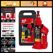 2 Ton Hydraulic Bottle Jack With Carrying Case - 4000 Lb Capacity Red Welded