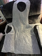 Disposable White Poly Aprons 100 Count 28  x46  New in Package Ships Fast