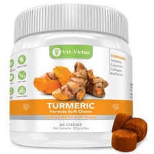 Turmeric for Dogs Soft Chews Anti Inflammatory Pain Relief 60 Count