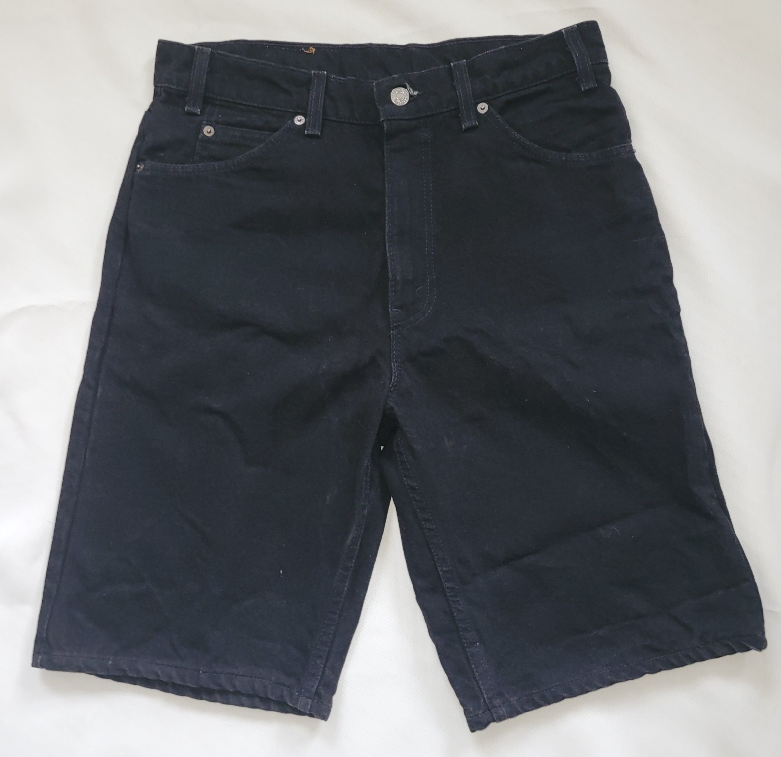 VTG 90s Levis 550 Black Orange Tab Denim Shorts Mens W33 USA EUC Grunge Casual