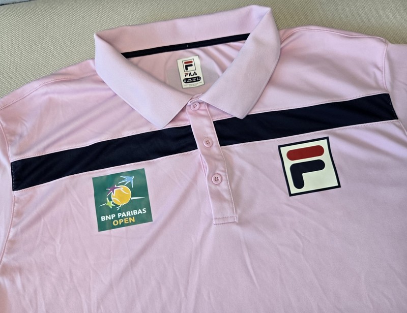 FILA BNP Paribas Open Pink Polo Shirt 3XL Tennis Casual Summer
