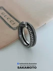 Auth GUCCI Vintage Ring Garden Snake US8 925 Sterling Silver Italy Unisex