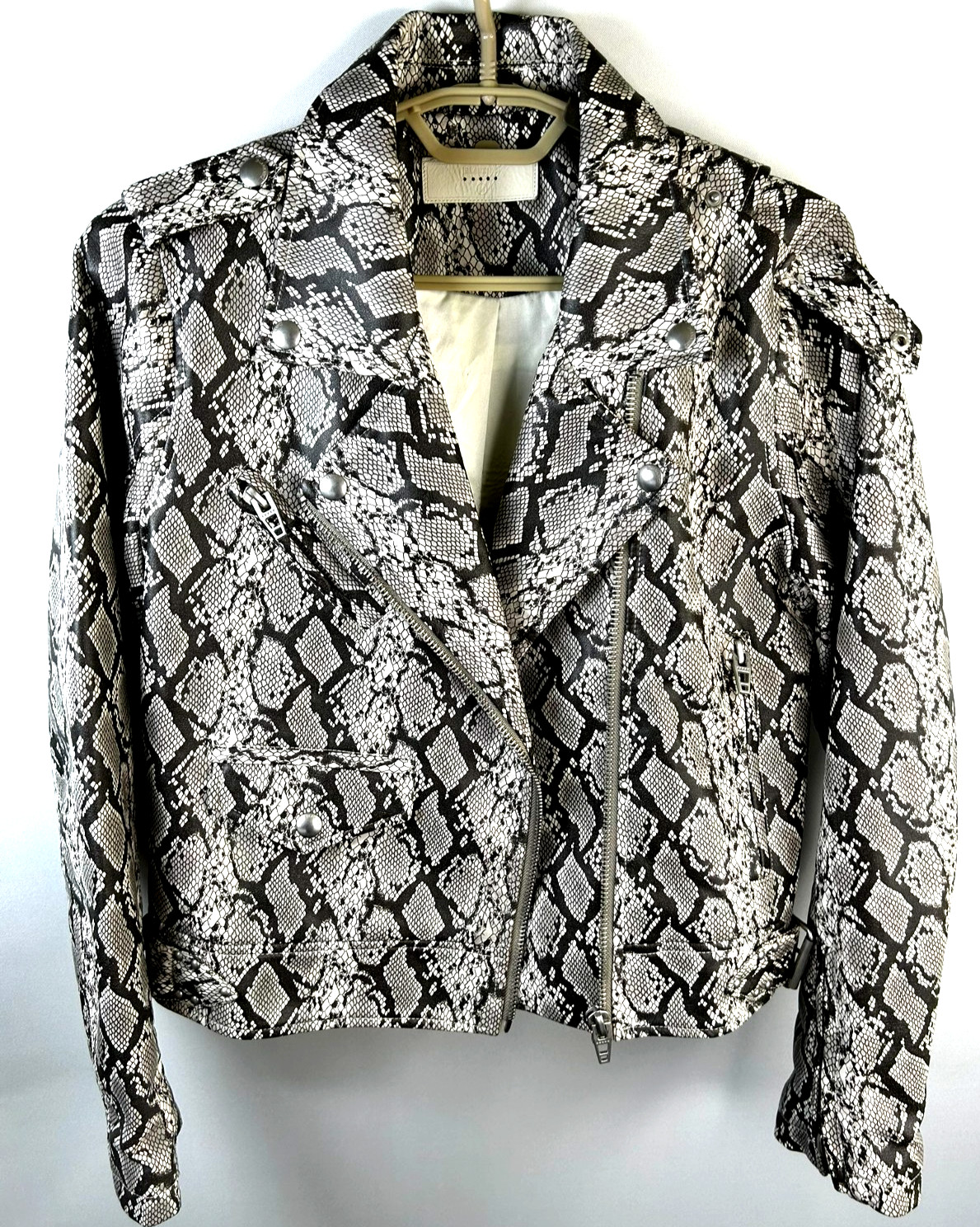 Blank NYC Women's Snakeskin Python Print Biker Mo… - image 4