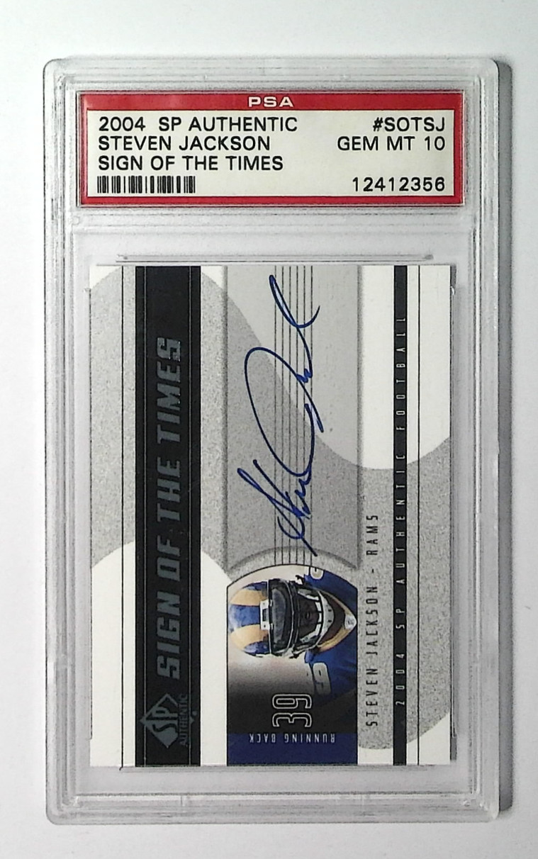2004 SP Authentic Steven Jackson RC Rookie Auto Sign of the Times PSA 10
