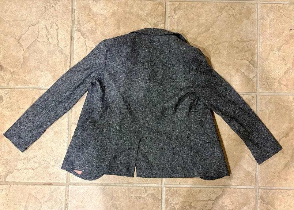 Chaqueta Blazer Forever 21 Heritage 1981 Marled Boyfriend Gris Rosa Lunares Foto 4 de 4