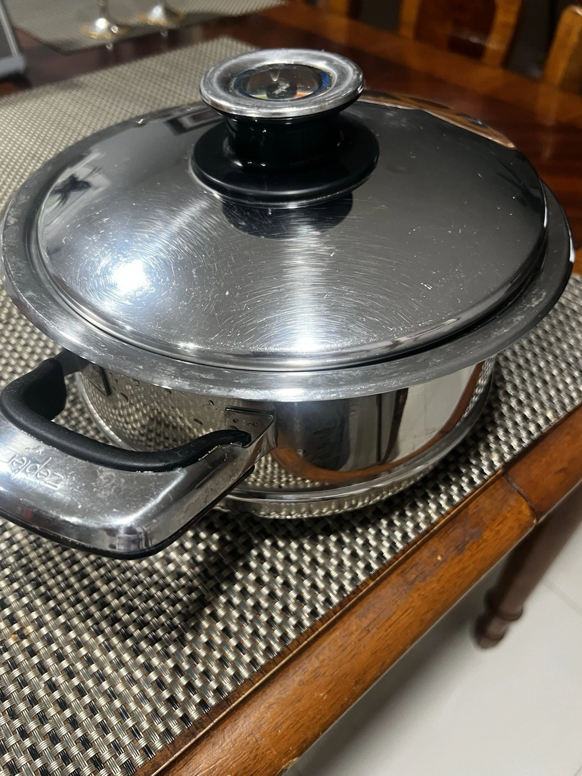 Zepter International Stainless Steel Strainer with Handles Plus Cover
