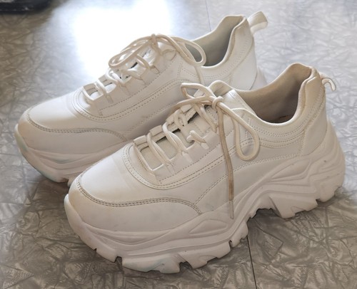 KIP WOK Chunky White Platform Sneakers Kpop Hip Hop Fashion Shoes Womens Sz 11