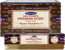 Nag Champa Arabian Oudh Incense Sticks Pack of 12 Boxes 15Gms Each Hand Rolled A