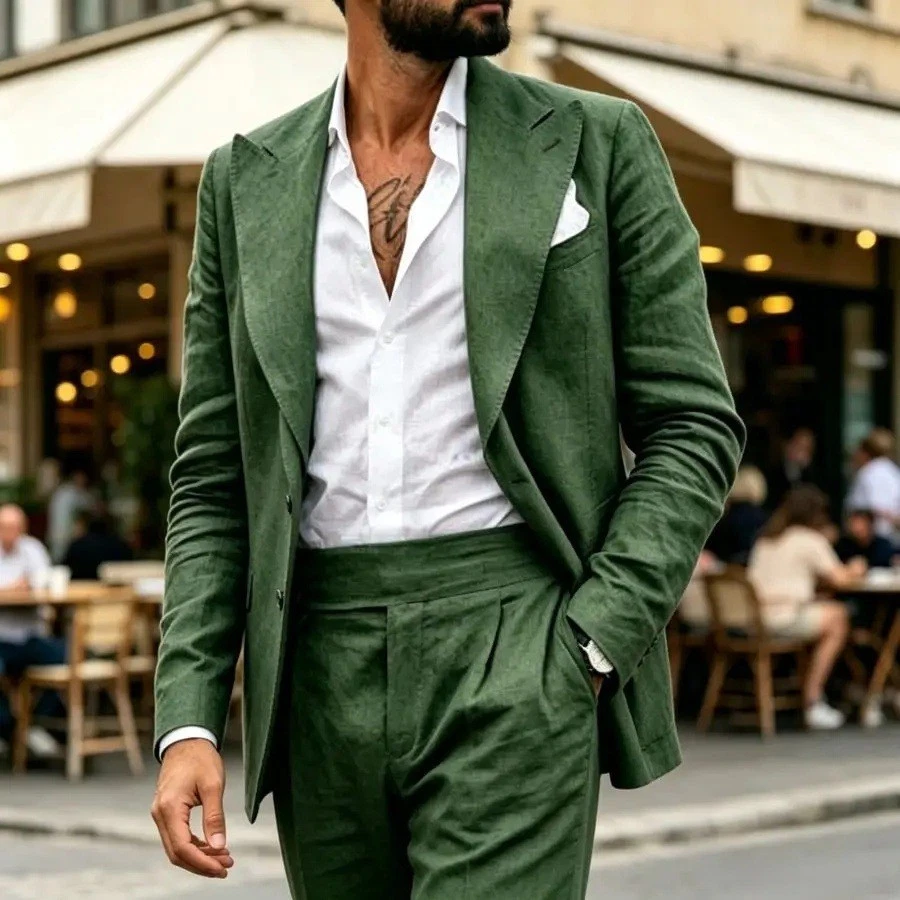 Mens Suit Set Simple Two-Piece Set