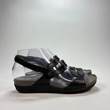 Baretraps Black Comfort Sandals Adjustable Straps Hook & Loop Women's Size 6M
