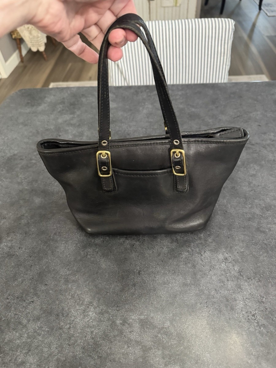 Coach Legacy Black Leather Mini Market Tote Bag - Vintage Purse