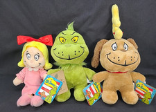 Aurora Dr Seuss Grinch Cindy Lou Who Max Plush Doll Lot 3 Christmas NEW