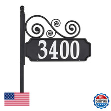 Nite Bright Scroll Reflective Address Post Sign - High Visibility