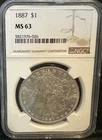1887 P Morgan Silver Dollar NGC MS63