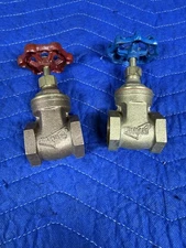 2 QTY  1" Inch Brass Gate Valve - 150 PSI  Female x F NPT