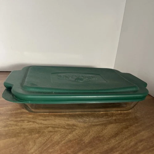 Vintage Anchor Hocking 8x11.5x2” Baking Dish With Lid 2qt USA