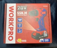 Workpro 20V Cordless Brushless Drill. 4 Speed. 1800 RPM. 55N.M. For Wood & Metal